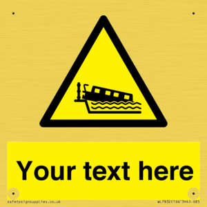 Custom warning grounding narrow boat on lock cill